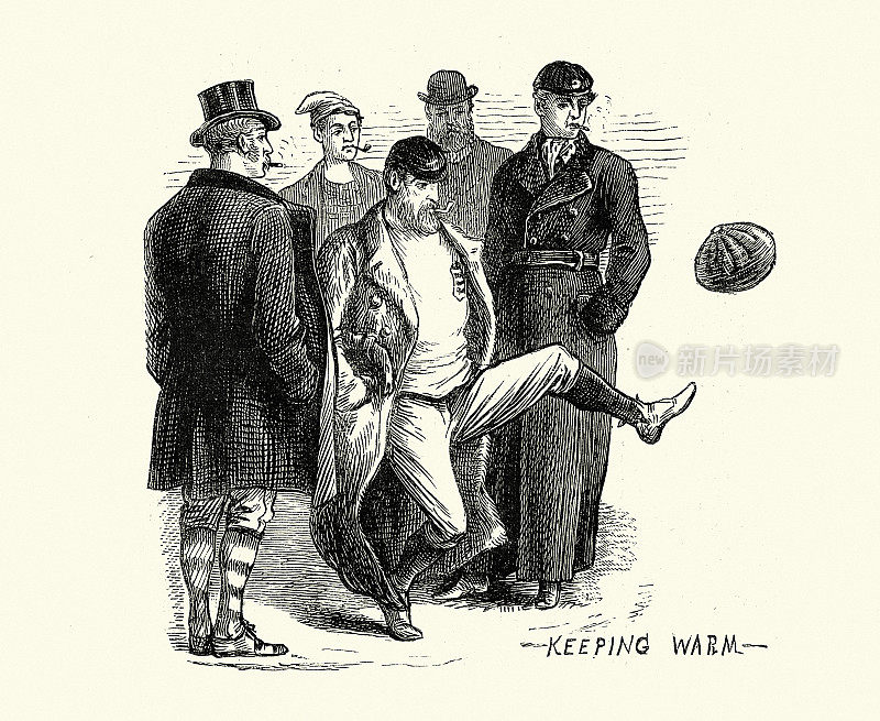 英格兰足球运动员在1872年苏格兰对英格兰足球比赛前表演Keepie uppie